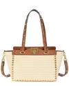 Tiffany & Fred Paris Raffia & Leather Tote