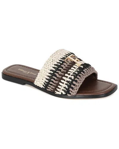 Tiffany & Fred Paris Raffia Sandal In Brown