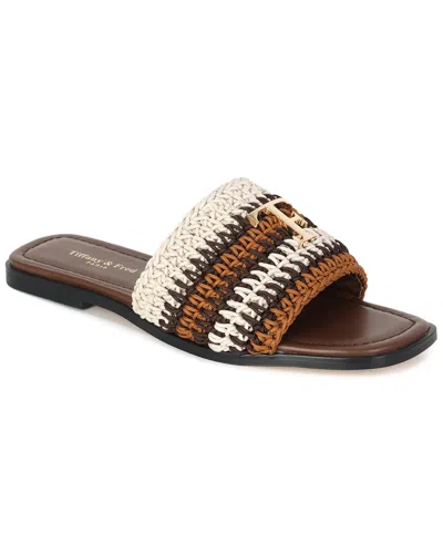 Tiffany & Fred Paris Raffia Sandal In Brown