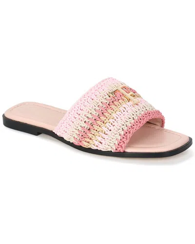 Tiffany & Fred Paris Raffia Sandal In Multi