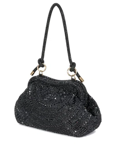 Tiffany & Fred Paris Rhinestone Crystal Evening Bag In Black
