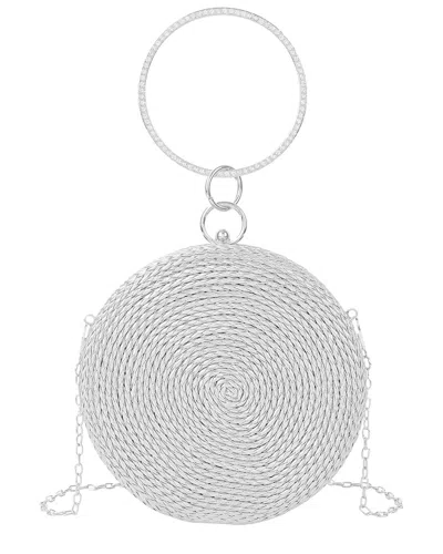 Tiffany & Fred Paris Tiffany And Fred Paris Round Woven Metallic Clutch In Gray