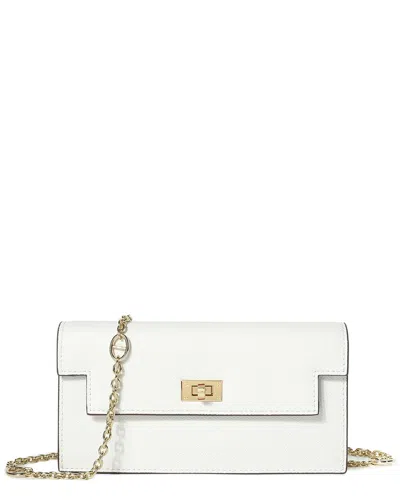 Tiffany & Fred Paris Saffiano Leather Convertible Wallet/clutch In White