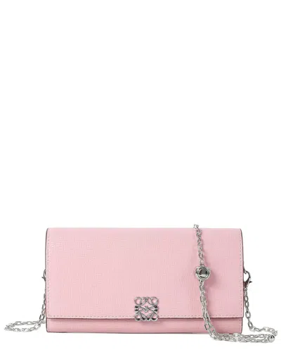 Tiffany & Fred Paris Saffiano Leather Crossbody Wallet/clutch In Pink