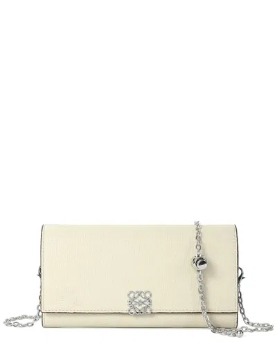 Tiffany & Fred Paris Saffiano Leather Crossbody Wallet/clutch In White