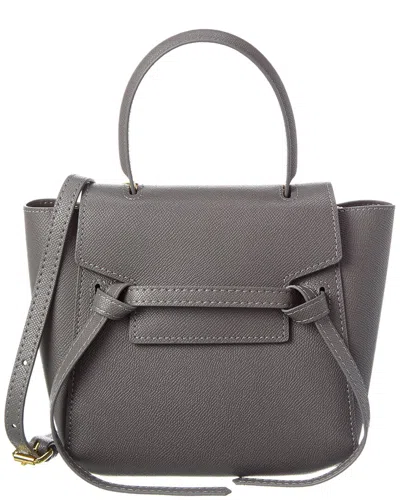 Tiffany & Fred Paris Saffiano Leather Satchel In Grey