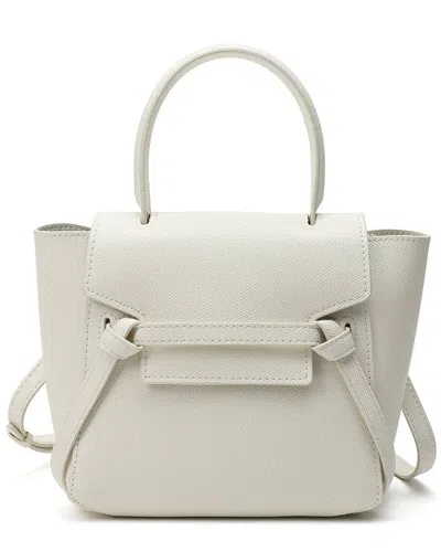 Tiffany & Fred Paris Saffiano Leather Satchel In White