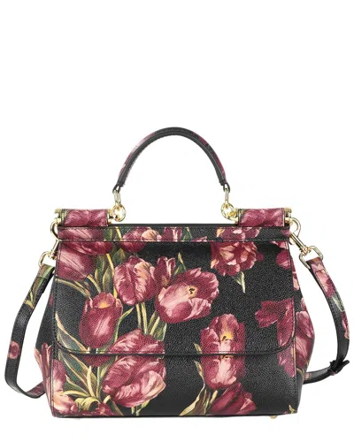Tiffany & Fred Paris Saffiano Painted Leather Shoulder Bag In Black