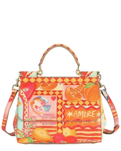 Tiffany & Fred Paris Saffiano Painted Leather Top-handle Satchel In Multi