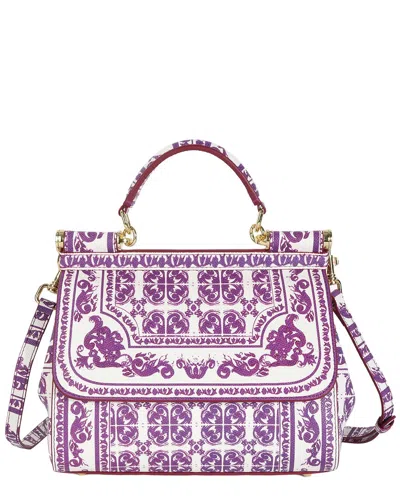 Tiffany & Fred Paris Saffiano Painted Leather Top-handle Satchel In Purple