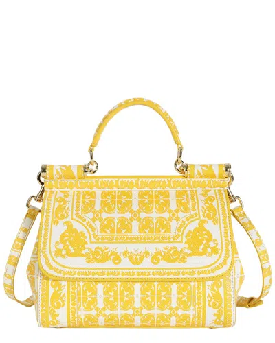 Tiffany & Fred Paris Saffiano Painted Leather Top-handle Satchel In Yellow
