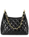 Tiffany & Fred Paris Shiny Leather Hobo Bag In Black
