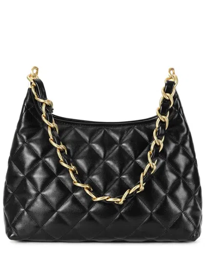 Tiffany & Fred Paris Shiny Leather Hobo Bag In Black