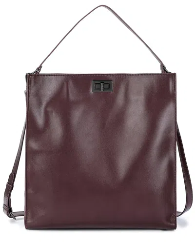 Tiffany & Fred Paris Shiny Leather Tote In Brown