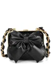 Tiffany & Fred Paris Shiny Quilted Leather Bow Bag In Black
