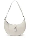 Tiffany & Fred Paris Sleek Crescent Leather Shoulder Bag In White