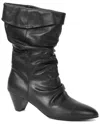 Tiffany & Fred Paris Slouch Cuff Leather Boot In Black
