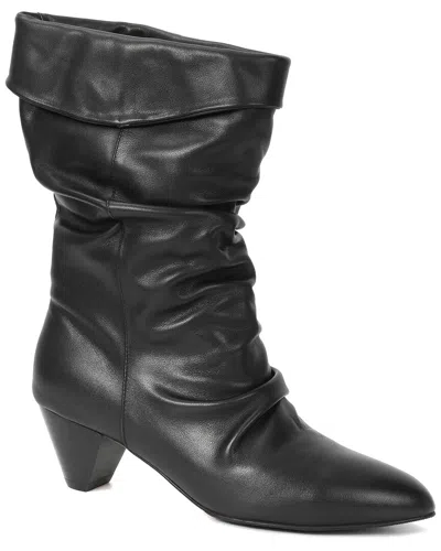 Tiffany & Fred Paris Slouch Cuff Leather Boot In Black