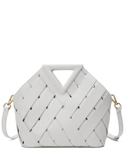 Tiffany & Fred Paris Smooth & Perforated Leather Shoulder Bag