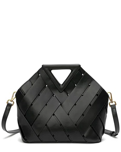 Tiffany & Fred Paris Smooth & Perforated Leather Shoulder Bag