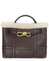 Tiffany & Fred Paris Smooth Leather & Shearling Top-handle Tote