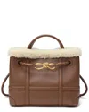 Tiffany & Fred Paris Smooth Leather & Shearling Top-handle Tote