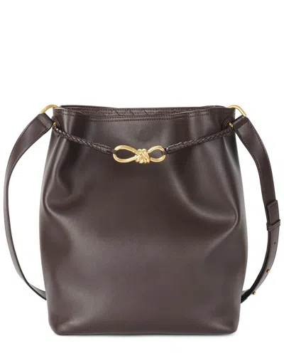 Tiffany & Fred Paris Smooth Leather Bucket Bag In Brown