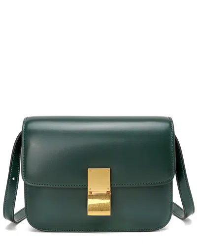 Tiffany & Fred Paris Smooth Leather Foldover Crossbody In Green