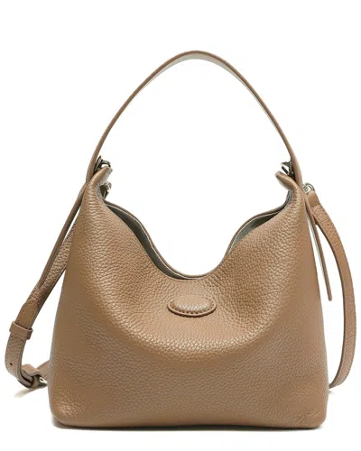 Tiffany & Fred Paris Smooth Leather Hobo Bag In Neutral