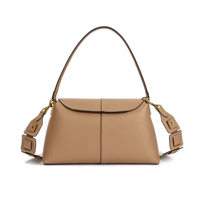 Tiffany & Fred Paris Smooth Leather Hobo/tote Bag In Neutral