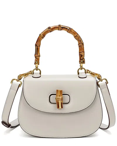 Tiffany & Fred Paris Smooth Leather Satchel In White