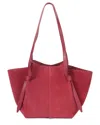 Tiffany & Fred Paris Smooth Leather Shoulder Bag In Red