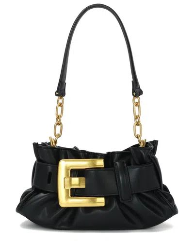Tiffany & Fred Paris Smooth Leather Shoulder Bag In Black