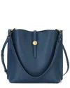 Tiffany & Fred Paris Smooth Leather Shoulder Bag In Blue