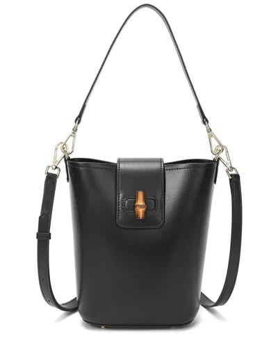 Tiffany & Fred Paris Smooth Leather Shoulder Hobo Bag In Black