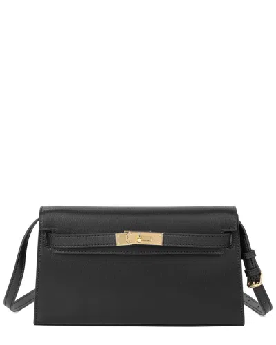 Tiffany & Fred Paris Smooth Leather Structured Crossbody In Black