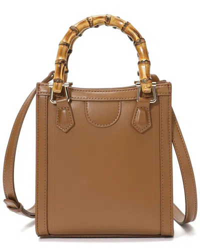 Tiffany & Fred Paris Smooth Leather Top-handle Crossbody In Brown