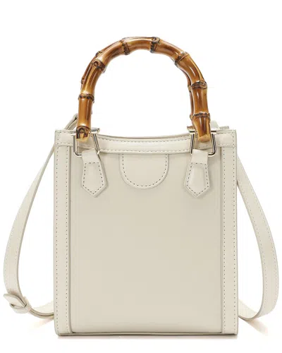 Tiffany & Fred Paris Smooth Leather Top-handle Crossbody In White