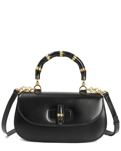 Tiffany & Fred Paris Smooth Leather Top-handle Shoulder Bag In Black