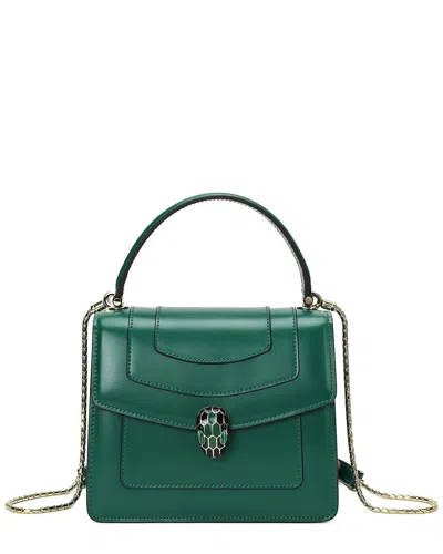 Tiffany & Fred Paris Smooth Leather Top Handle Shoulder Bag In Green