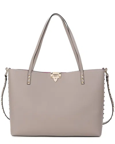 Tiffany & Fred Paris Smooth Leather Tote In Gray