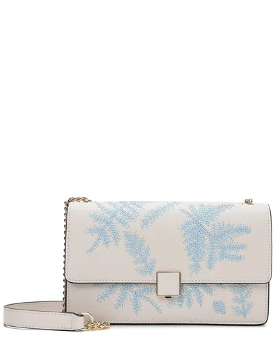 Tiffany & Fred Paris Smooth Sewn Leather Crossbody In White