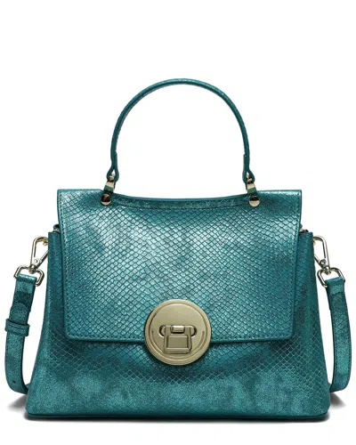 Tiffany & Fred Paris Snake Effect Printed Leather Satchel