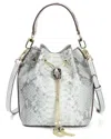 Tiffany & Fred Paris Snake-embossed Leather Bucket Bag In Silver