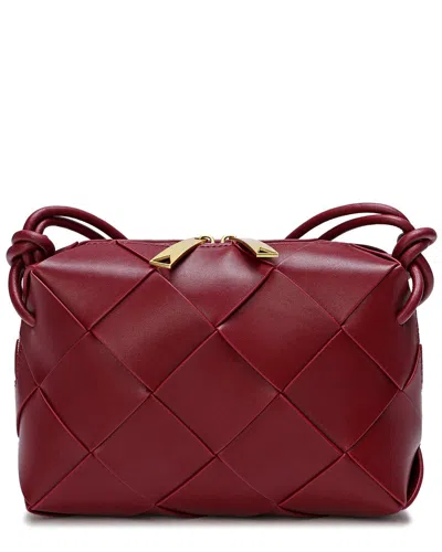 Tiffany & Fred Paris Smooth Leather Woven Crossbody In Red