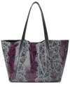 Tiffany & Fred Paris Snake-embossed Leather Tote In Blue