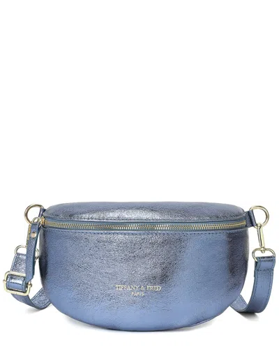 Tiffany & Fred Paris Soft Leather Fanny-pack In Blue