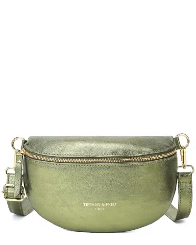 Tiffany & Fred Paris Soft Leather Fanny-pack In Green