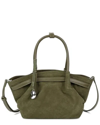 Tiffany & Fred Paris Soft-structured Suede Shoulder Bag In Green