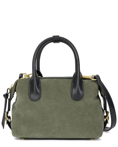 Tiffany & Fred Paris Soft Suede Mini Satchel In Green